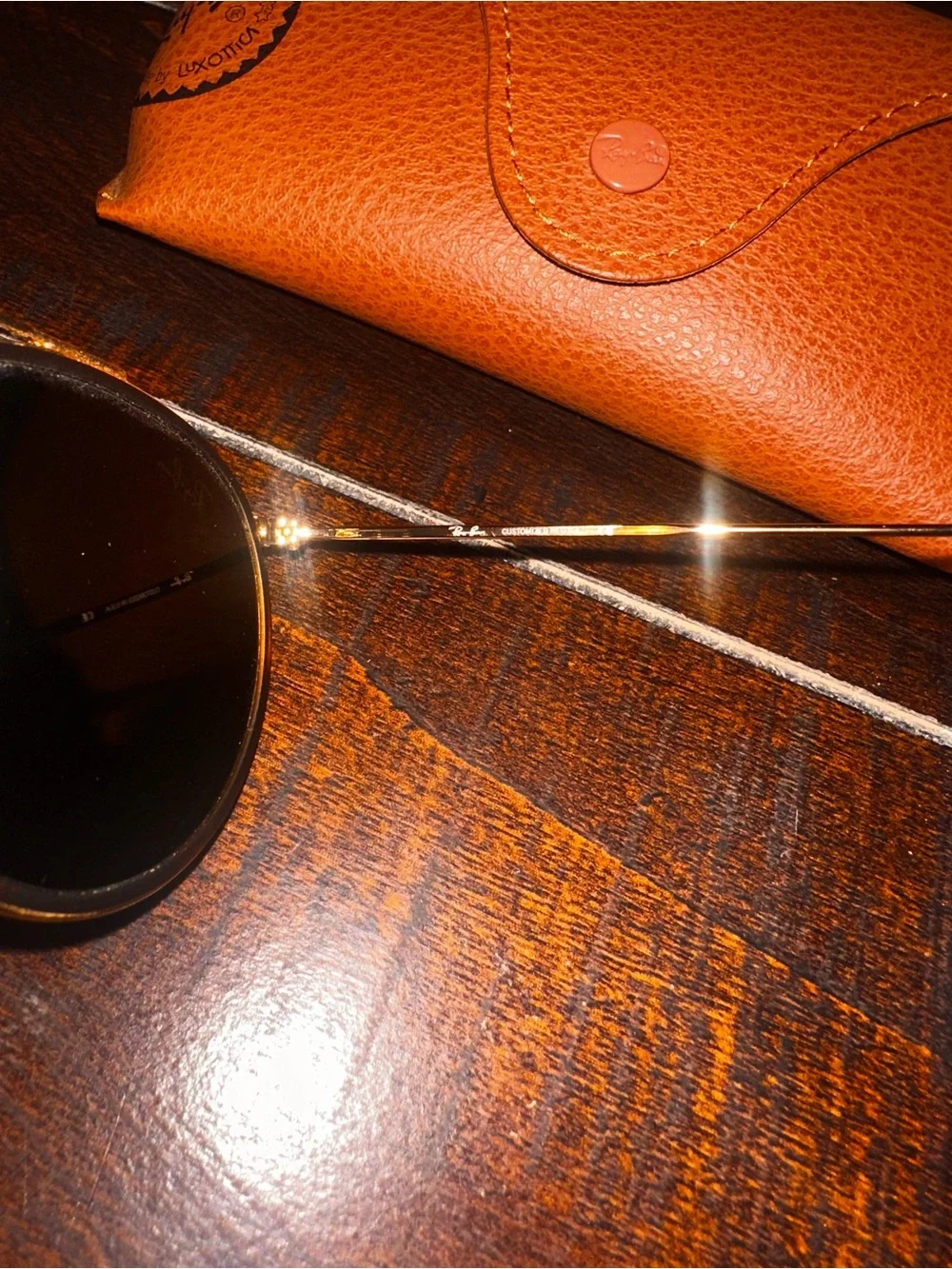 Ray-Ban Round Double-Bridge Gold Frame Sunglasses